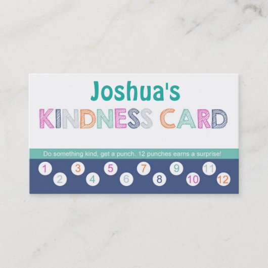 Kinder Kindness Punch-kaart Klantenkaartje (Voorkant)