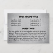 Kinder kindvriendelijke kookboek receptkaart kaart (Achterkant)