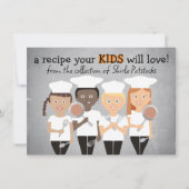 Kinder kindvriendelijke kookboek receptkaart kaart (Voorkant)