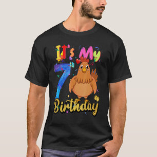 Kinder kip 7e verjaardag 7 jaar oude meisjes t-shirt