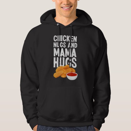 Kinder kip nugs en mama knuffels kip nugget lov hoodie (Voorkant)
