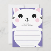 Kinder Kitty Cat Schattigee platte Briefpapier Kaa