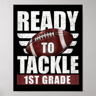 Kinder klaar om 1e klas Football eerste dag aan te Poster