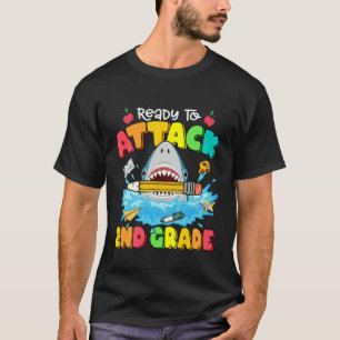 Kinder klaar om 2e Grade haai terug naar Schoo aan T-shirt