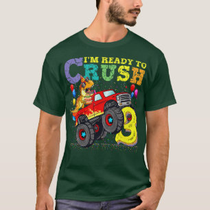 Kinder Klaar om 3 Dinosaur Monster Truck 3rd B T-shirt