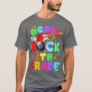 Kinder klaar om de 4e klas gitaar terug naar schoo t-shirt