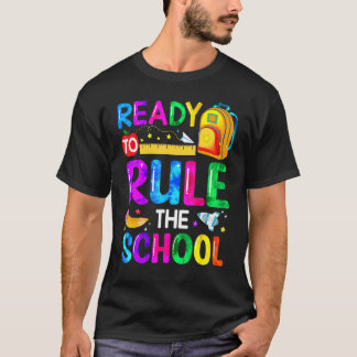 Kinder klaar om de school terug naar de schooljong t-shirt