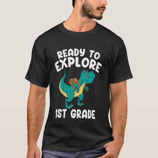 Kinder klaar om eerste graad terug naar school Rex T-shirt (Voorkant)