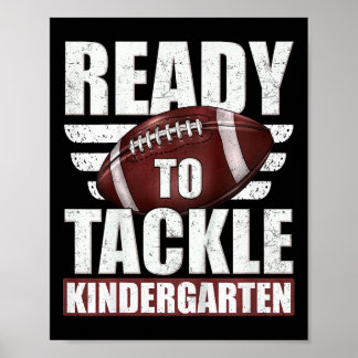 Kinder klaar om Football op kleuterschool aan te p Poster