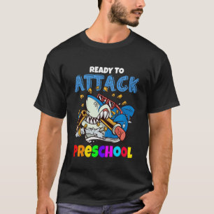 Kinder klaar om kleuters haai terug te vallen t-shirt