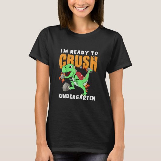 Kinder klaar voor de crush kleuterschool Dino eers T-shirt (Voorkant)