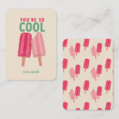 Kinder klaslokaal Valentijn - Je bent zo cool Kaar Notitiekaartje (Voorkant / Achterkant)