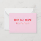 Kinder klaslokaal Valentijnsdag Schattige Kat Notitiekaartje (Achterkant)