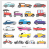 Kinder klassieke auto's sticker (Vel)