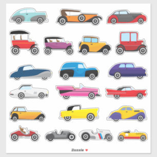 Kinder klassieke auto's sticker