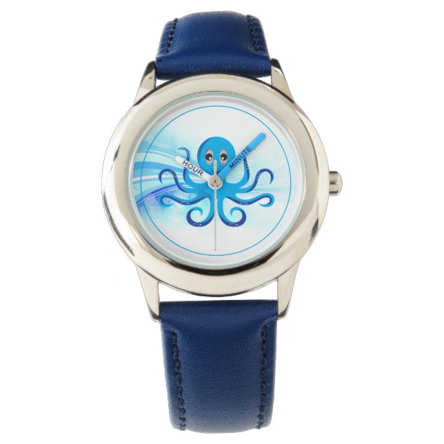 Kinder klassieke horloge-octopus horloge (Voorkant)