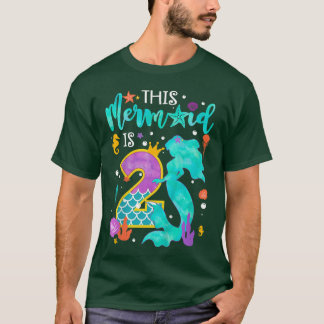 Kinder klauw Deze zeemeermin is 2 Kind 2 jaar oud T-shirt