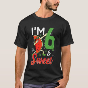 Kinder klauw Ik ben 6 jaar oud en zoet watermel T-shirt