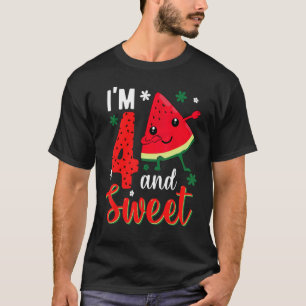 Kinder klauw Ik ben vier jaar oud Sweet Dabbing Wa T-shirt