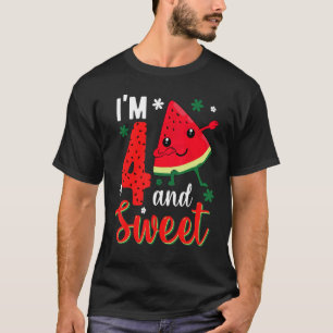 Kinder klauw Ik ben vier jaar oud Sweet Dabbing Wa T-shirt
