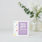 Kinder Kleding Boutique Coupon Kaart Verkoop Aanbo (Staand voorkant)