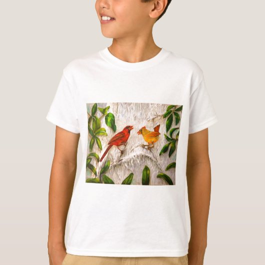 Kinder kleding Kardinaalvogels T-shirt (Voorkant)