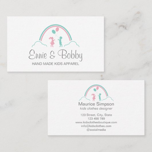 Kinder Kleding Kleding Boutique Retail Baby Boutiq Visitekaartje (Voorkant / Achterkant)