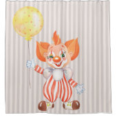 Kinder kleding met Oranje haarklokken Douchegordijn (Voorkant)