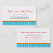 Kinder kleding of baby boutique visitekaartjes (Voorkant / Achterkant)