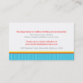 Kinder kleding of baby boutique visitekaartjes (Achterkant)