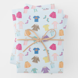Kinder kleding Wasserijpatroon inpakpapier Vel