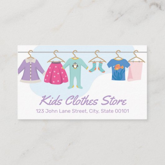 Kinder kledingwinkel Visitekaartje (Achterkant)