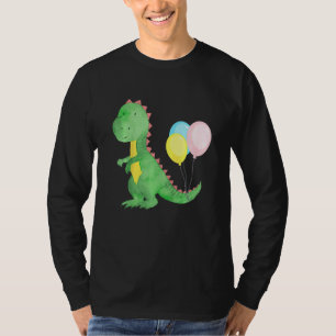 Kinder kleine dinosaurus met kleurrijke ballonnen  t-shirt