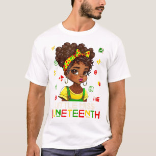 Kinder kleine juffrouw juneteenth meisje peuter zw t-shirt