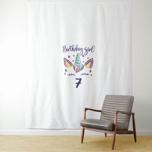 Kinder kleine juffrouw Threenager Drie 3e verjaard Wandkleed (In situ)