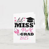 Kinder Kleine Miss Pre-k Afstudeerder Prek Afstude Kaart (Voorkant)