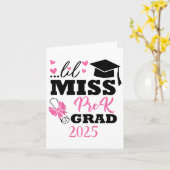 Kinder Kleine Miss Pre-k Afstudeerder Prek Afstude Kaart (Gele Bloem)