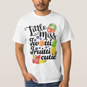Kinder kleine Miss Twotti Fruitti Cutie 2e Verjaar T-shirt