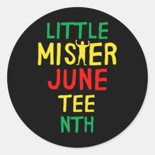 Kinder Kleine Mister Juneteenth Black Son Boys Tod Ronde Sticker