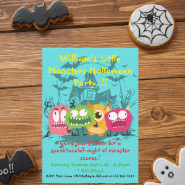 Kinder kleine monsters Halloween Party Kaart