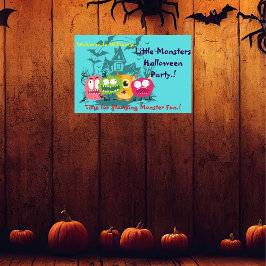 Kinder kleine monsters Halloween Party Poster