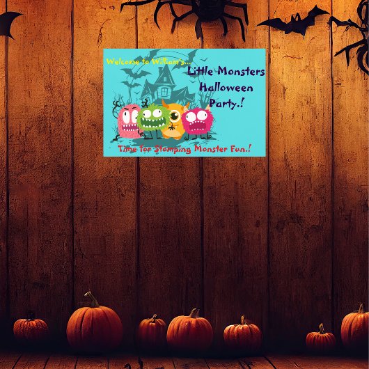 Kinder kleine monsters Halloween Party Poster