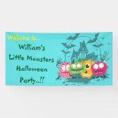 Kinder kleine monsters Halloween Party Spandoek (Horizontaal)