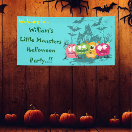 Kinder kleine monsters Halloween Party Spandoek