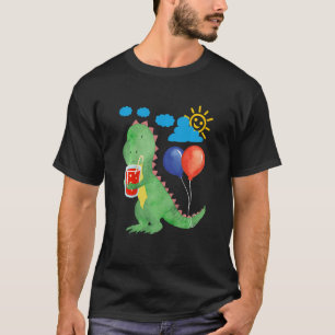 Kinder kleine schattige dinosaurus met verfrissend t-shirt
