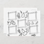Kinder kleur Fruit Fun Tekening Doodling Briefkaart (Voorkant / Achterkant)