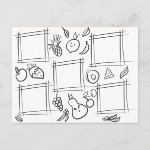 Kinder kleur Fruit Fun Tekening Doodling Briefkaart
