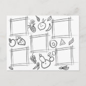 Kinder kleur Fruit Fun Tekening Doodling Briefkaart (Voorkant)