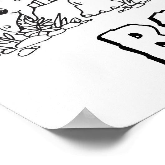 Kinder kleur in dinosaur Stegosaurus aangepaste na Poster (Hoek)