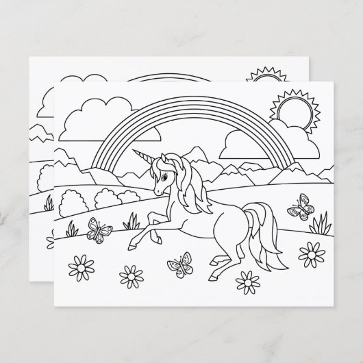 Kinder kleur me Unicorn regenboog (Voorkant / Achterkant)